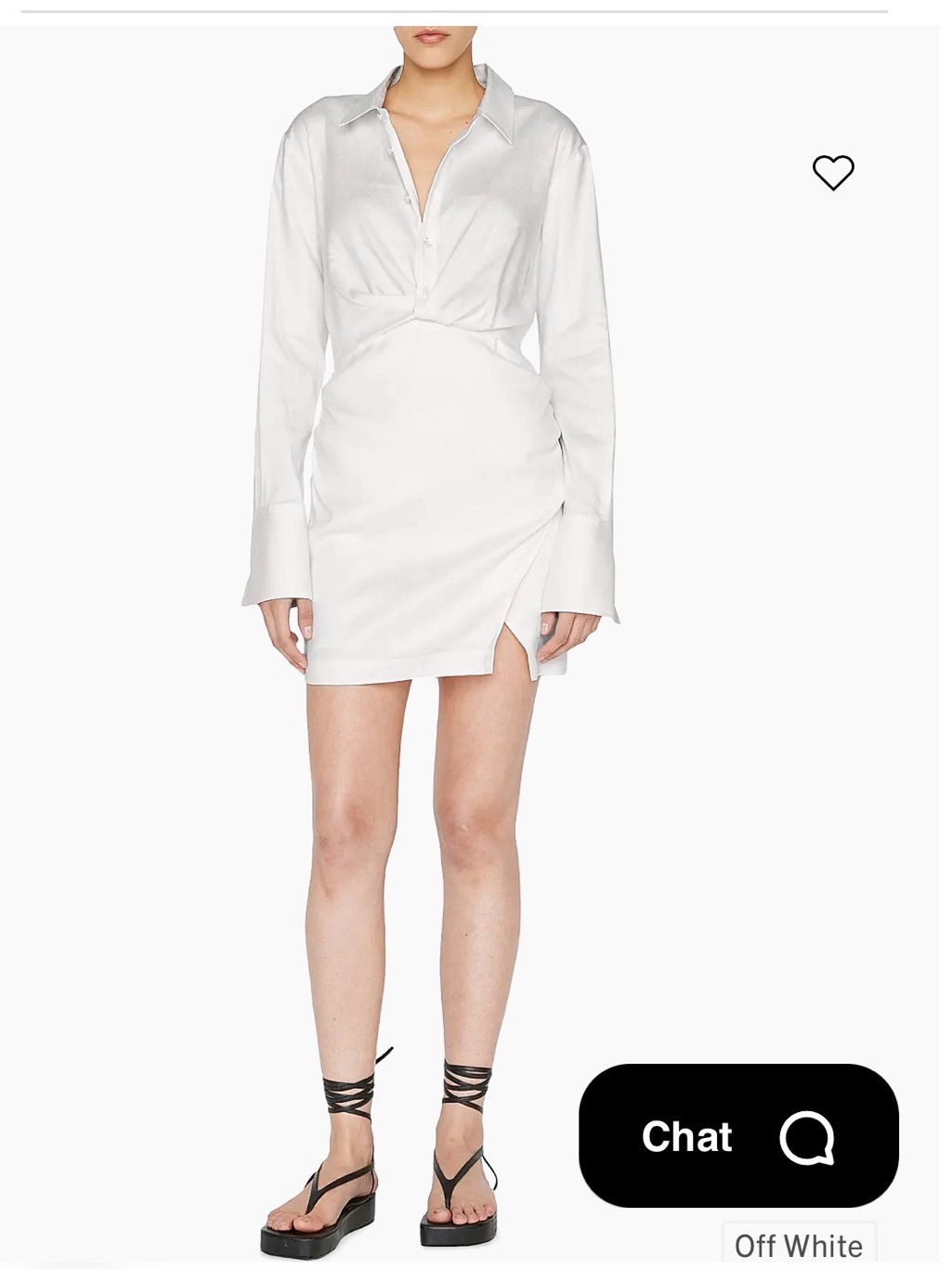 Frame Mini Shirt Dress Twist-Front Long Sleeve Mini Dress